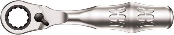 Wera - 1/4" Splined Drive Pear Head Mini-Ratchet Drive - Chrome Vanadium Finish, 4" OAL, 60 Gear Teeth, Forged Grip Handle - Best Tool & Supply