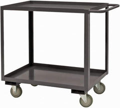 Durham - 2,400 Lb Capacity, 36" Wide x 18" Long x 37-5/8" High Service Cart - 2 Shelf, Steel, 2 Rigid/2 Swivel Casters - Best Tool & Supply