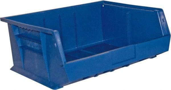 Durham - 14-5/8" Deep, Blue Plastic Hang and Stack Bins - 7" High x 16-3/4" Wide x 14-5/8" Long - Best Tool & Supply