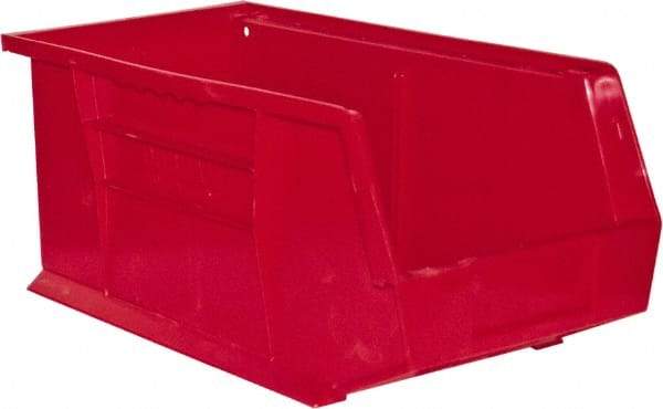 Durham - 14-5/8" Deep, Red Plastic Hang and Stack Bins - 7" High x 8-1/4" Wide x 14-5/8" Long - Best Tool & Supply