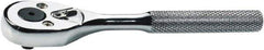 Proto - 1/4" Drive Pear Head Ratchet - Full Polish Chrome Finish, 5" OAL, 90 Gear Teeth, Standard Handle, Reversible Head - Best Tool & Supply