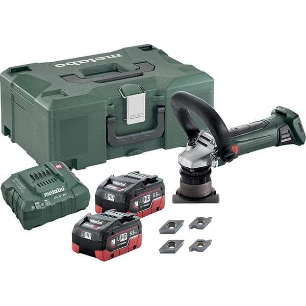 Metabo - 45° Bevel Angle, 5/32" Bevel Capacity, 7,000 RPM, Cordless Beveler - 5.5 Amps, 1/8" Min Workpiece Thickness - Best Tool & Supply