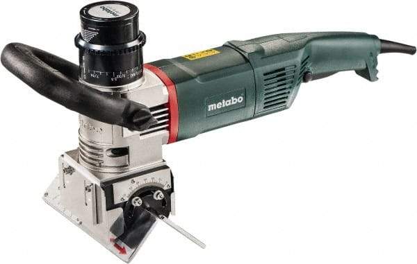 Metabo - 0 to 90° Bevel Angle, 5/8" Bevel Capacity, 12,000 RPM, 900 Power Rating, Electric Beveler - 14.2 Amps, 1/4" Min Workpiece Thickness - Best Tool & Supply