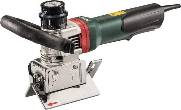 Metabo - 0 to 90° Bevel Angle, 3/8" Bevel Capacity, 12,500 RPM, 840 Power Rating, Electric Beveler - 13 Amps, 1/4" Min Workpiece Thickness - Best Tool & Supply