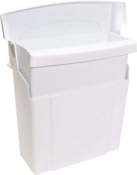 O-Cedar - Plastic Feminine Hygiene Product Receptacle - Surface Mount, 12" High x 5" Wide x 10" Deep, White - Best Tool & Supply