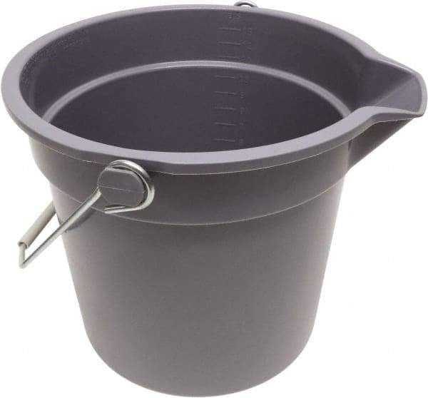 O-Cedar - 14 Qt, 11" High, Plastic Round Gray Single Pail with Pour Spout - Handle Included, 12" Top Diam - Best Tool & Supply