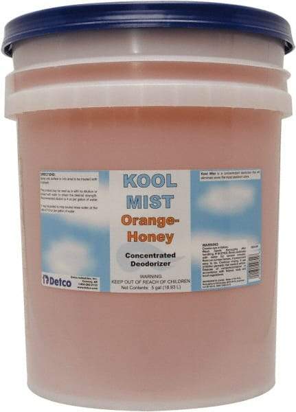 Detco - 5 Gal Pail Deodorizer - Liquid, Orange-Honey Scent, Concentrated, Environmentally Safe - Best Tool & Supply