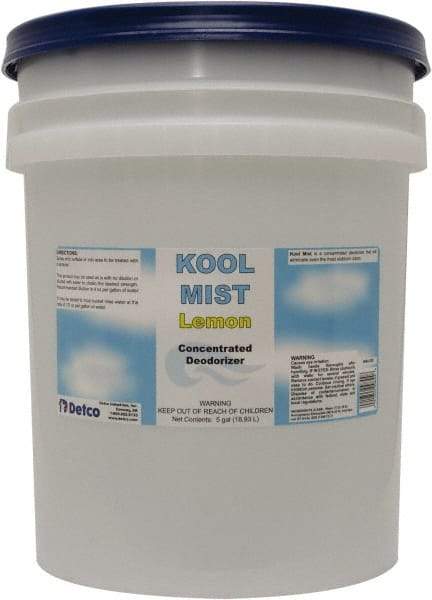 Detco - 5 Gal Pail Deodorizer - Liquid, Lemon Scent, Concentrated, Environmentally Safe - Best Tool & Supply