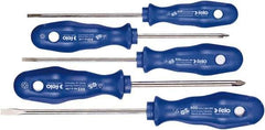 Felo - 5 Piece Phillips & Slotted Screwdriver Set - Bit Sizes: Philips #1 to #2, Comes in Cardboard/Plastic Window - Best Tool & Supply