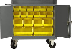 Durham - 2,000 Lb Capacity, 24" Wide x 36" Long x 40-1/2" High Mobile Cart - 2 Door, Steel, 2 Rigid/2 Swivel Casters - Best Tool & Supply