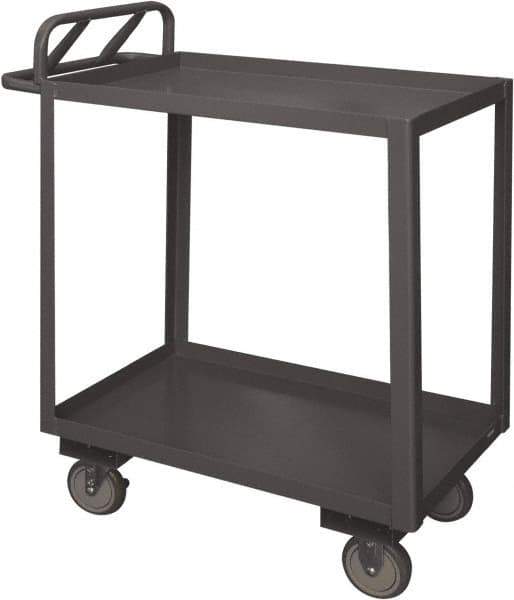 Durham - 1,200 Lb Capacity, 30" Wide x 48" Long x 38" High Service Cart - 2 Shelf, Steel, 2 Rigid/2 Swivel Casters - Best Tool & Supply