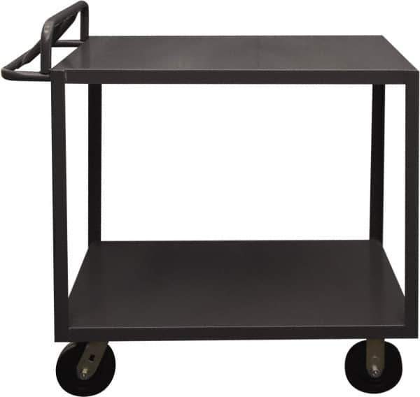 Durham - 3,600 Lb Capacity, 30" Wide x 48" Long x 39" High Service Cart - 2 Shelf, Steel, 2 Rigid/2 Swivel Casters - Best Tool & Supply