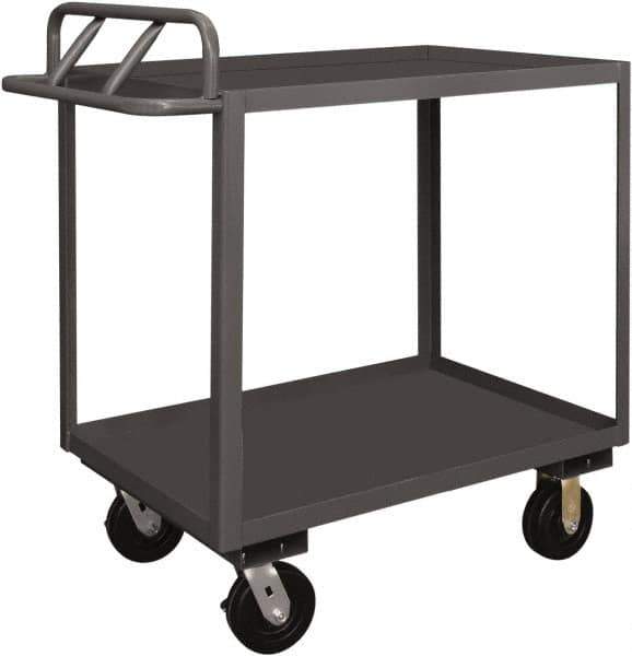 Durham - 3,600 Lb Capacity, 30" Wide x 48" Long x 39" High Service Cart - 2 Shelf, Steel, 2 Rigid/2 Swivel Casters - Best Tool & Supply