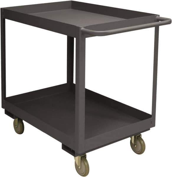 Durham - 3,600 Lb Capacity, 18" Wide x 30" Long x 38-1/2" High Service Cart - 2 Shelf, Steel, 2 Rigid/2 Swivel Casters - Best Tool & Supply