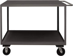 Durham - 3,000 Lb Capacity, 24" Wide x 36" Long x 39-1/16" High Service Cart - 2 Shelf, Steel, 2 Rigid/2 Swivel Casters - Best Tool & Supply