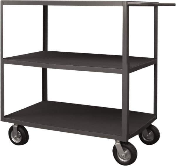 Durham - 1,200 Lb Capacity, 36" Wide x 72" Long x 50" High Instrument Cart - 3 Shelf, Steel, 2 Rigid/2 Swivel Casters - Best Tool & Supply