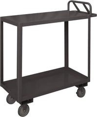 Durham - 1,200 Lb Capacity, 30" Wide x 60" Long x 29" High Service Cart - 2 Shelf, Steel, 2 Rigid/2 Swivel Casters - Best Tool & Supply