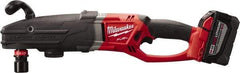 Milwaukee Tool - 18 Volt 7/16" Chuck Right Angle Handle Cordless Drill - 0-1200 RPM, Reversible, 2 Lithium-Ion Batteries Included - Best Tool & Supply