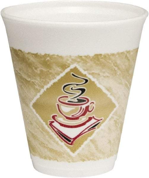 DART - Caf\xE9 G Foam Hot/Cold Cups, 12 oz - Brown,Red & White - Best Tool & Supply