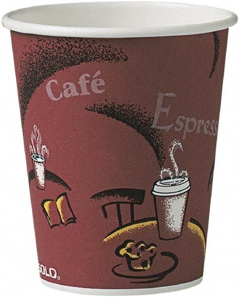 Solo - Bistro Design Hot Drink Cups, Paper, 10 oz, 300/Carton - Maroon - Best Tool & Supply