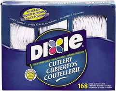 Dixie - Combo Pack, Tray with Plastic Utensils, 56 Forks, 56 Knives, 56 Spoons - White - Best Tool & Supply