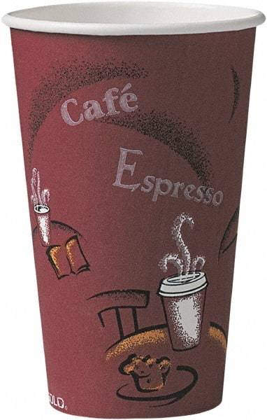 Solo - Bistro Design Hot Drink Cups, Paper, 16 oz, 300/Carton - Maroon - Best Tool & Supply