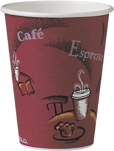 Solo - Bistro Design Hot Drink Cups, Paper, 12 oz, 300/Carton - Maroon - Best Tool & Supply