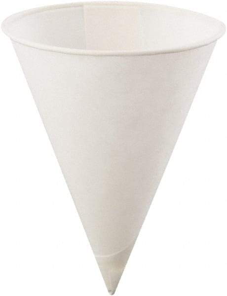 Konie - Poly-Bag Rolled-Rim Paper Cone Cups, 4 oz, 5000/Carton - White - Best Tool & Supply