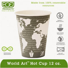 ECO PRODUCTS - World Art Renewable Compostable Hot Cups, 12 oz, 50/PK, 20 PK/CT - World Art Design - Best Tool & Supply