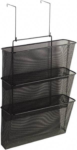 FELLOWES - 12-5/8" Wide x 8-1/4" Deep x 23-1/4" High, 3 Compartments, Wire Mesh Wall File - Black, 10" Compartment Width x 2-1/2" Compartment Depth x 12" Compartment Height - Best Tool & Supply