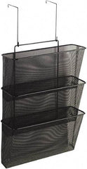 FELLOWES - 12-5/8" Wide x 8-1/4" Deep x 23-1/4" High, 3 Compartments, Wire Mesh Wall File - Black, 10" Compartment Width x 2-1/2" Compartment Depth x 12" Compartment Height - Best Tool & Supply