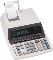 Sharp - Fluorescent Printing Calculator - 17mm Display Size, Light Gray, AC Powered, 12-1/2" Long x 8-3/4" Wide - Best Tool & Supply