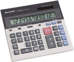 Sharp - LCD Portable Calculator - 7-1/4 x 6-7/8 Display Size, Light Gray, Battery & Solar Powered, 1.2" Long x 8.7" Wide - Best Tool & Supply