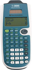 Texas Instruments - LCD Scientific Calculator - 3-1/4 x 7-1/4 Display Size, Blue & White, Battery & Solar Powered, 9-3/4" Long x 6-11/16" Wide - Best Tool & Supply