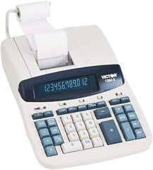 Victor - Fluorescent Printing Calculator - 8 x 11 Display Size, White, AC Powered, 6" Long x 11.4" Wide - Best Tool & Supply