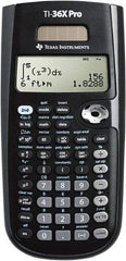 Texas Instruments - LCD Scientific Calculator - 3-3/8 x 7-1/4 Display Size, Black, Battery & Solar Powered, 9.7" Long x 6-1/2" Wide - Best Tool & Supply