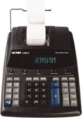 Victor - Fluorescent Printing Calculator - 8-1/2 x 12-1/4 Display Size, Black, AC Powered, 15.6" Long x 10-1/2" Wide - Best Tool & Supply