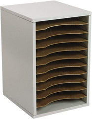 Safco - Gray Vertical Desktop Sorter - Fiberboard, Hardboard, Laminated Compressed Wood - Best Tool & Supply