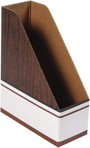 BANKERS BOX - White & Wood Grain Magazine Stand - Corrugated Cardboard - Best Tool & Supply