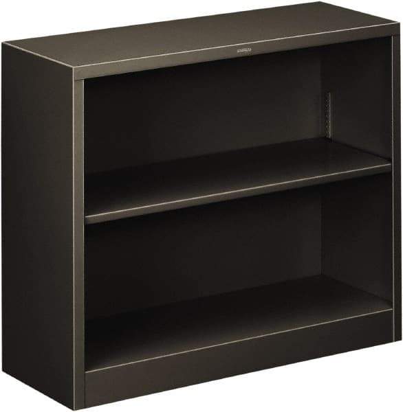 Hon - 2 Shelf, 29" High x 34-1/2" Wide Bookcase - 13-3/16" Deep, Steel, Charcoal - Best Tool & Supply