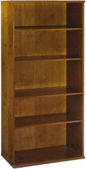 Bush Business Furniture - 5 Shelf, 72-7/8" High x 35-3/4" Wide Bookcase - 15-3/8" Deep, Laminate Over Wood, Natural Cherry - Best Tool & Supply