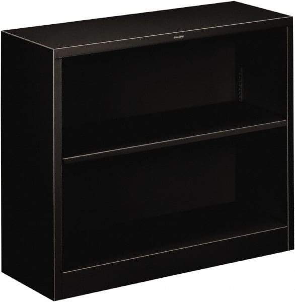 Hon - 2 Shelf, 29" High x 34-1/2" Wide Bookcase - 12-5/8" Deep, Steel, Black - Best Tool & Supply