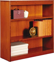 ALERA - 3 Shelf, 36" High x 35-5/8" Wide Bookcase - 13-1/8" Deep, Wood Veneer, Medium Cherry - Best Tool & Supply