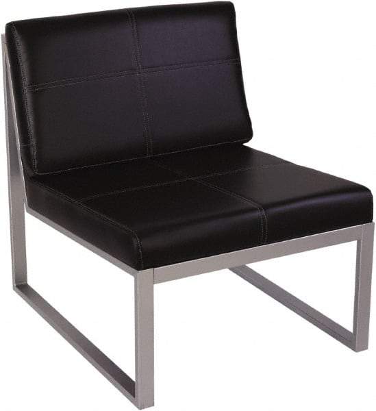 ALERA - Black & Silver Leather Guest Chair - 26-3/8" Wide x 30" High - Best Tool & Supply