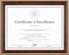 Dax - Mahogany & Gold Document Holders-Certificate/Document - 11" High x 8-1/2" Wide - Best Tool & Supply