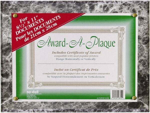 Nudell - Black Marble Document Holders-Certificate/Document - 11" High x 8-1/2" Wide - Best Tool & Supply