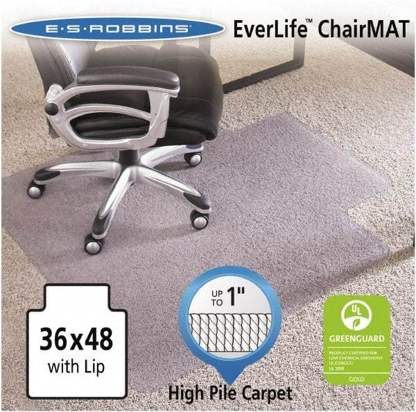 ES Robbins - 48" Long x 36" Wide, Chair Mat - Rectangular, Crystal Edge Style - Best Tool & Supply