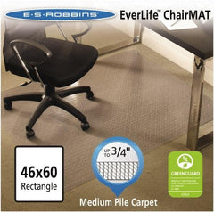 ES Robbins - 60" Long x 46" Wide, Chair Mat - Rectangular, Crystal Edge Style - Best Tool & Supply