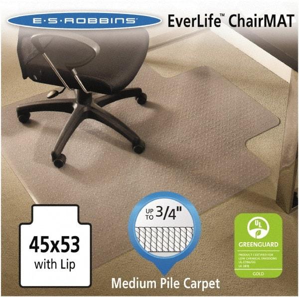 ES Robbins - 53" Long x 45" Wide, Chair Mat - Rectangular, Crystal Edge Style - Best Tool & Supply