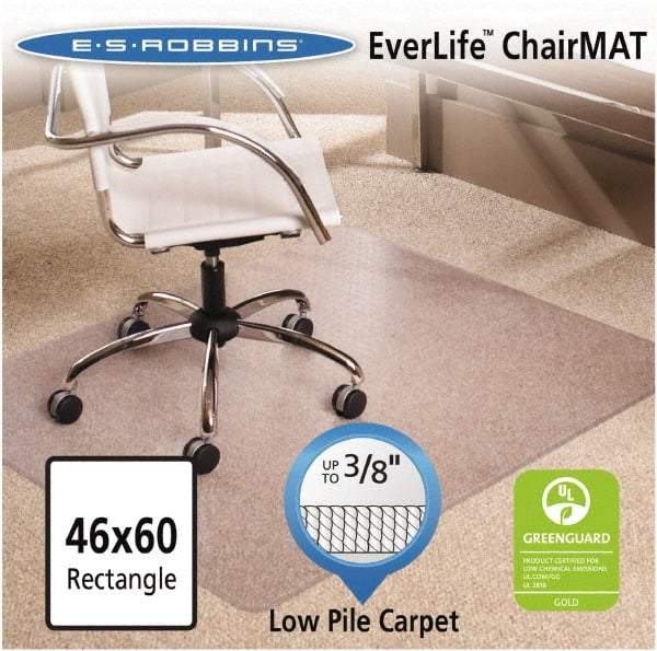 ES Robbins - 60" Long x 46" Wide, Chair Mat - Rectangular, Crystal Edge Style - Best Tool & Supply